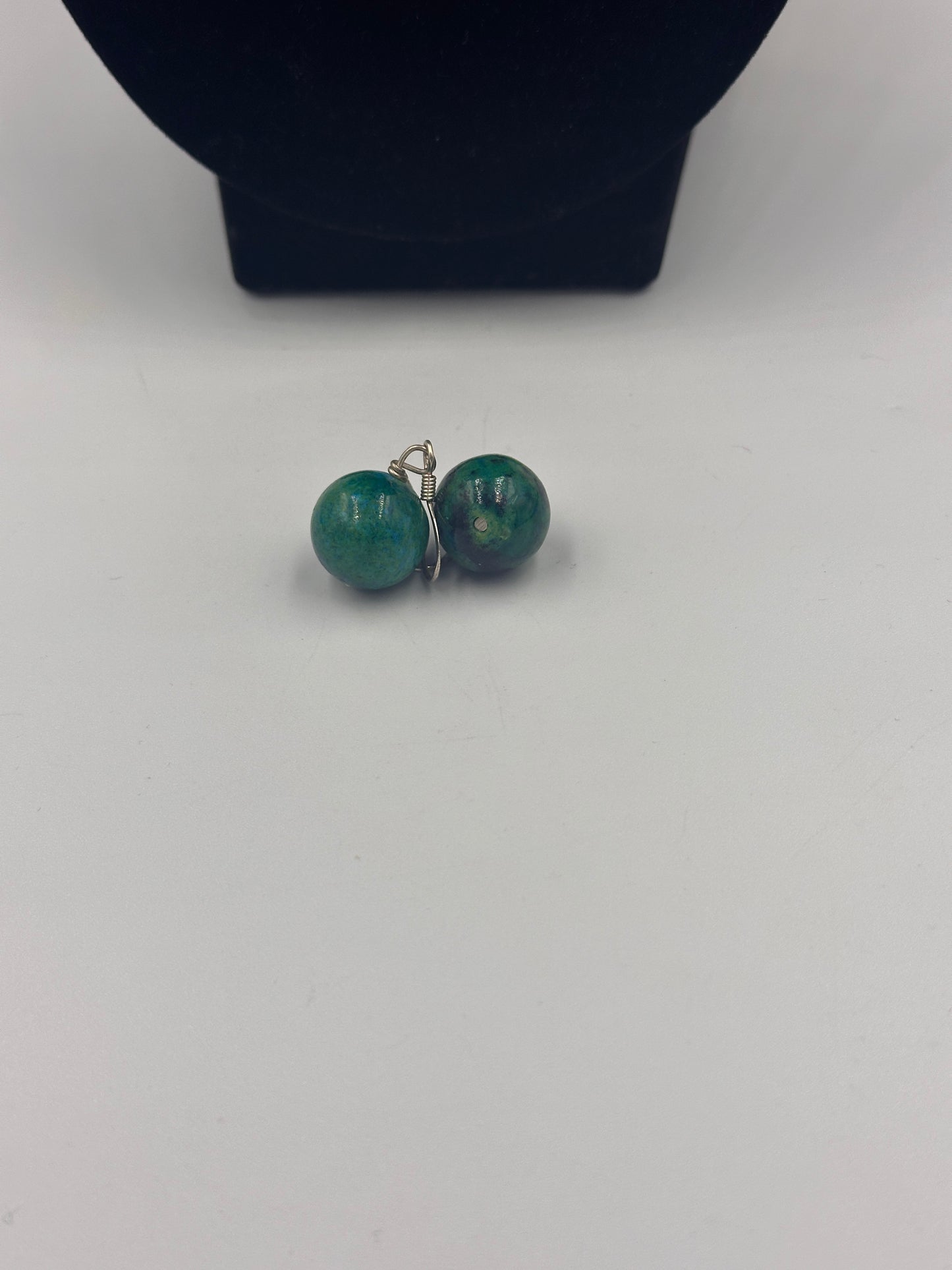 Chrysocolla Blau Grün Perlenkette mit Ohrringen