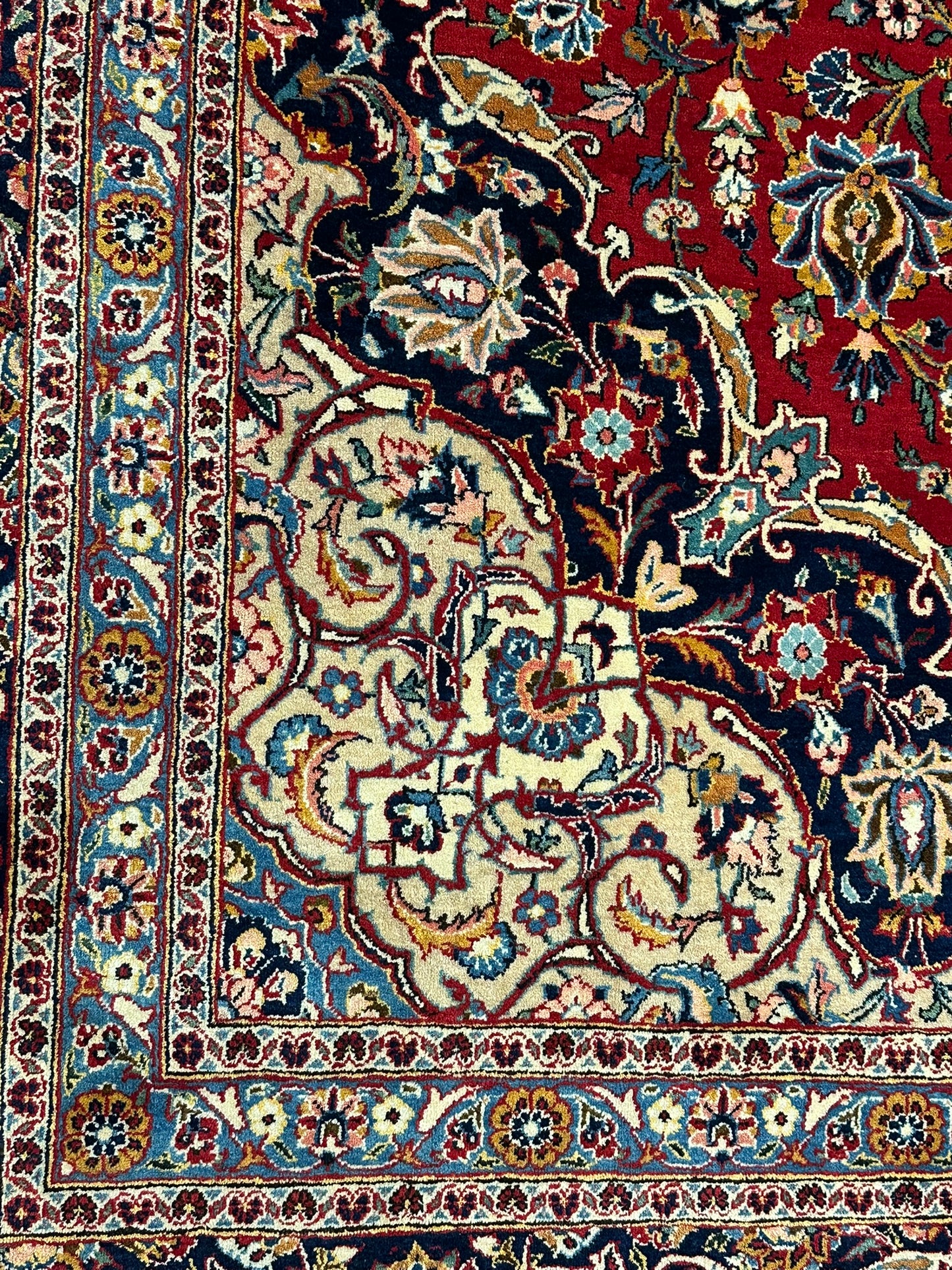 orientteppich handgeknüpft Keschan Korkwolle semi antik 420x305 cm