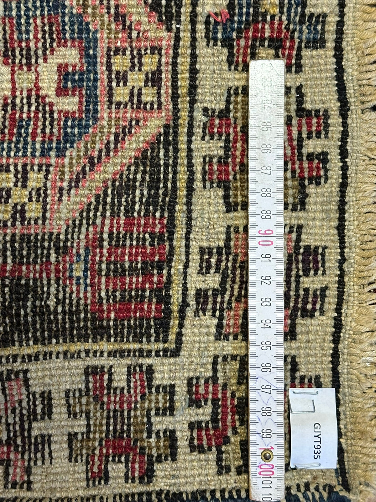 Orientteppich handgeknüpft antiker Kazak naturfarben 333x117 cm