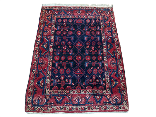 Orientteppich handgeknüpft antiker Malayer Naturfarben 150x110 cm