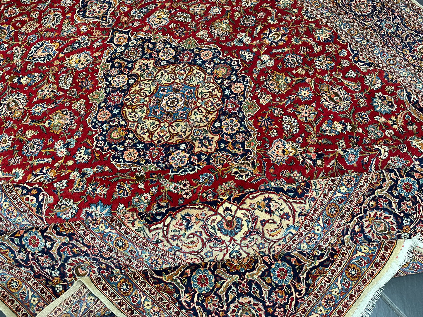 orientteppich handgeknüpft Keschan Korkwolle semi antik 420x305 cm