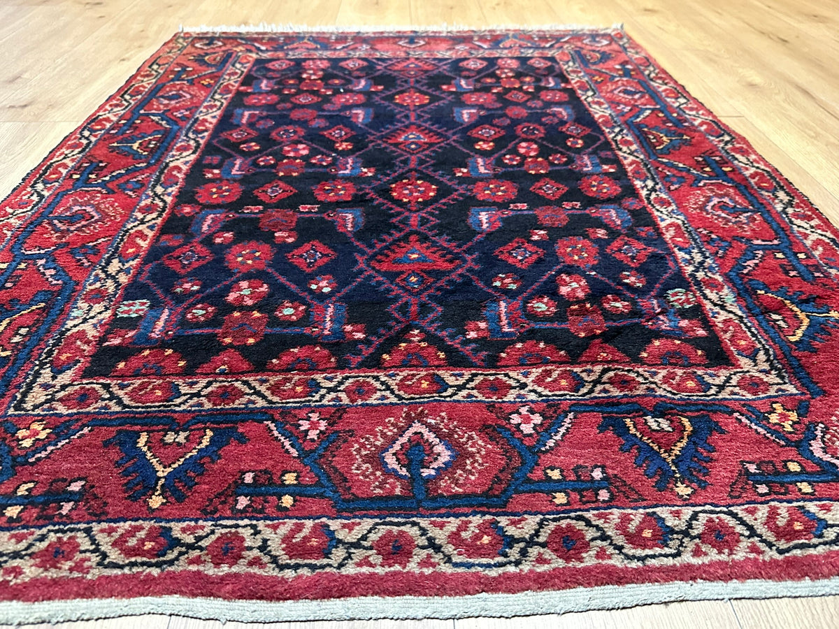 Orientteppich handgeknüpft antiker Malayer Naturfarben 150x110 cm