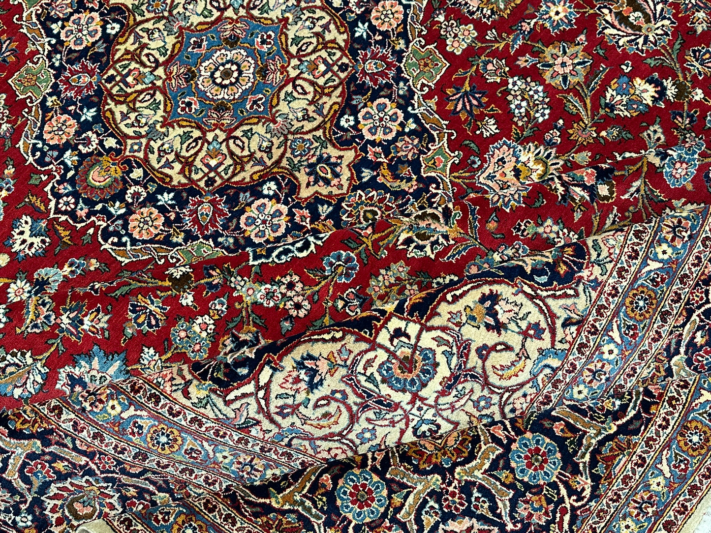 orientteppich handgeknüpft Keschan Korkwolle semi antik 420x305 cm
