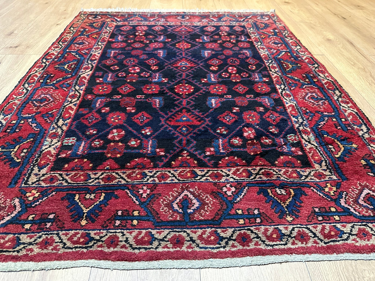 Orientteppich handgeknüpft antiker Malayer Naturfarben 150x110 cm