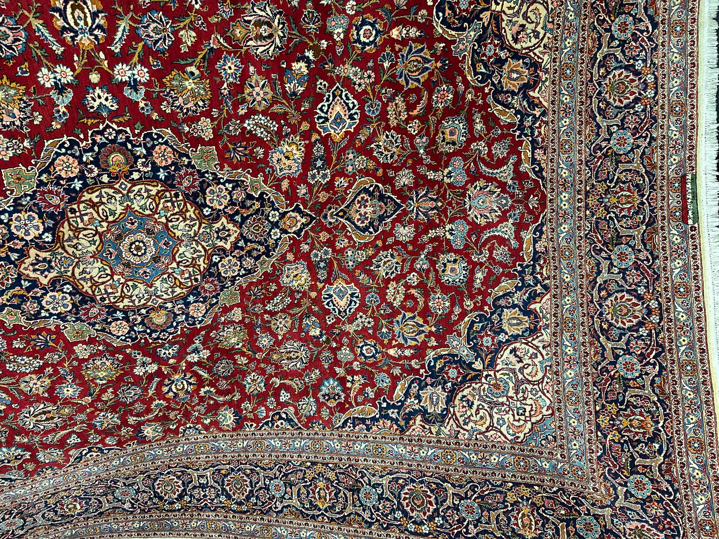 orientteppich handgeknüpft Keschan Korkwolle semi antik 420x305 cm