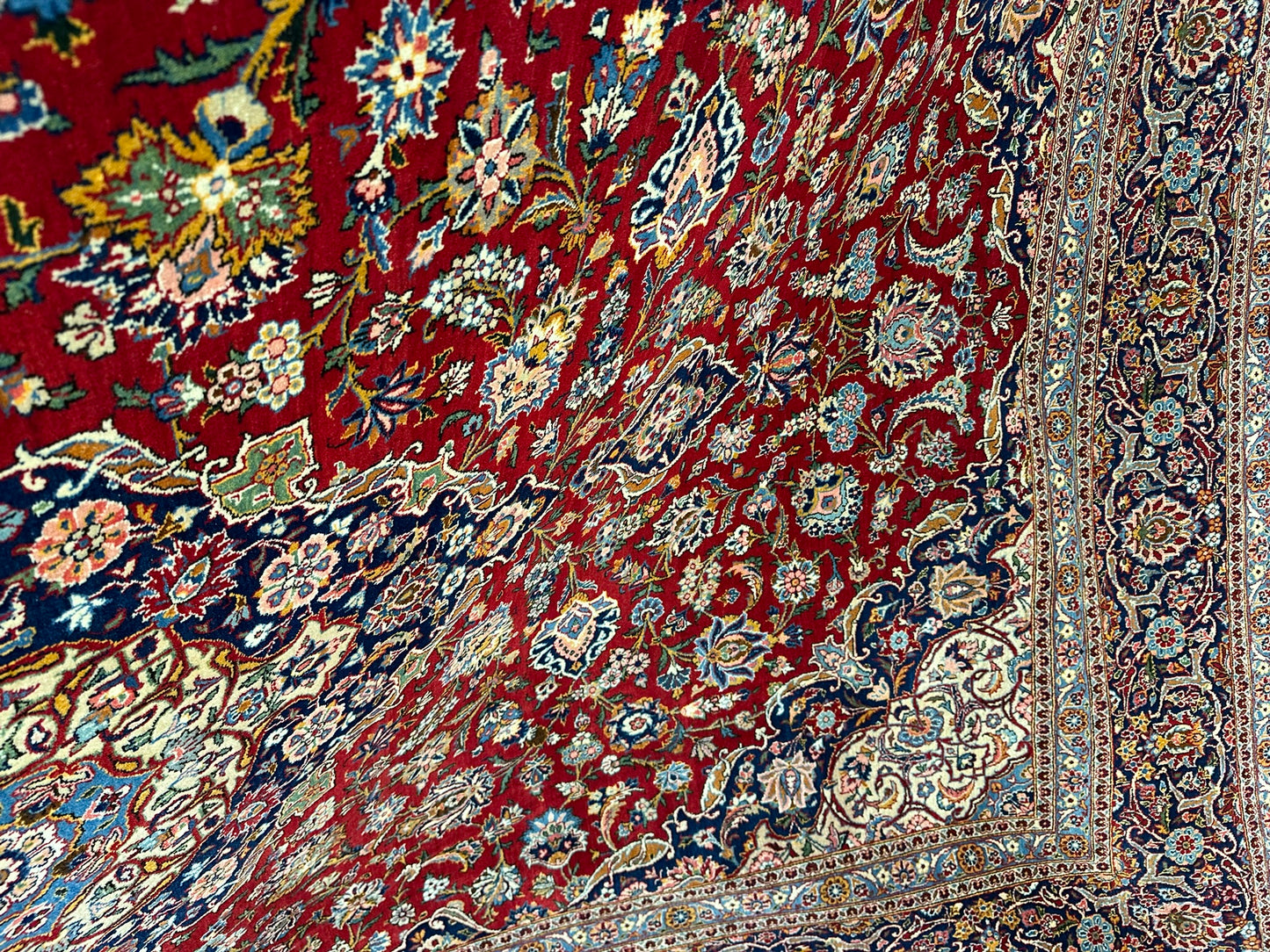 orientteppich handgeknüpft Keschan Korkwolle semi antik 420x305 cm