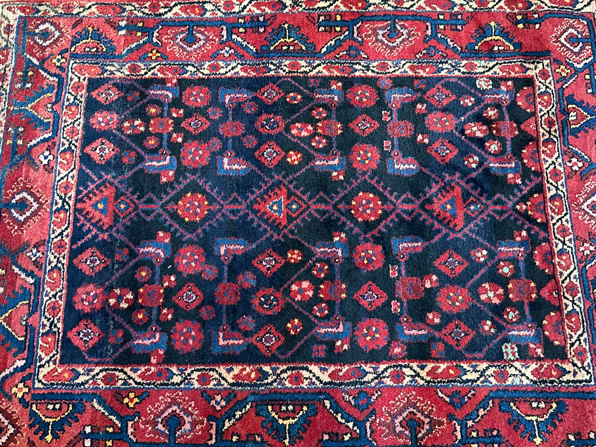 Orientteppich handgeknüpft antiker Malayer Naturfarben 150x110 cm