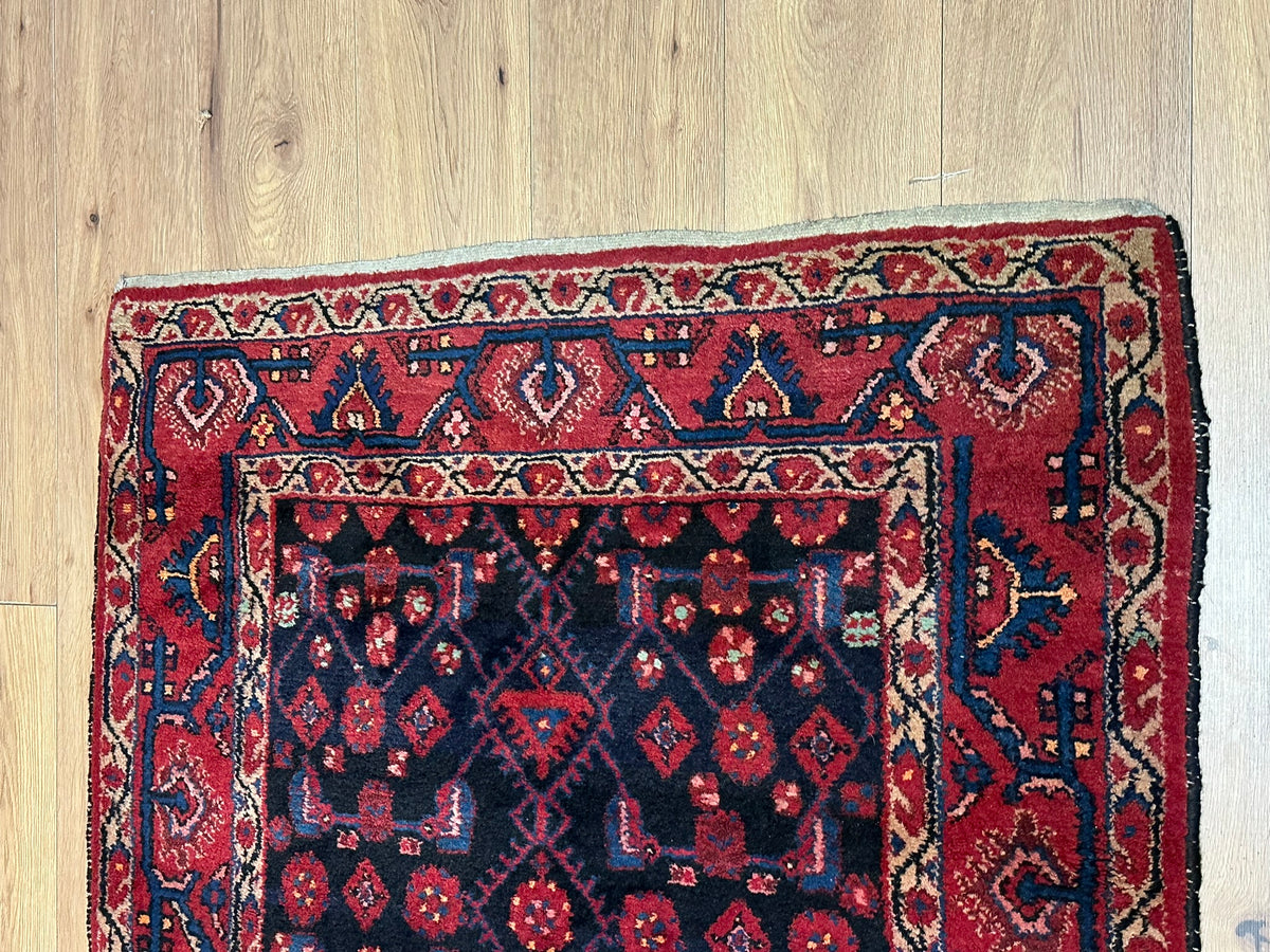Orientteppich handgeknüpft antiker Malayer Naturfarben 150x110 cm