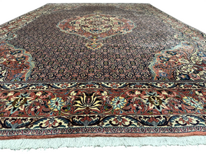 orientteppich handgeknüpft Bidjar Korkwolle medallion 370x258 cm