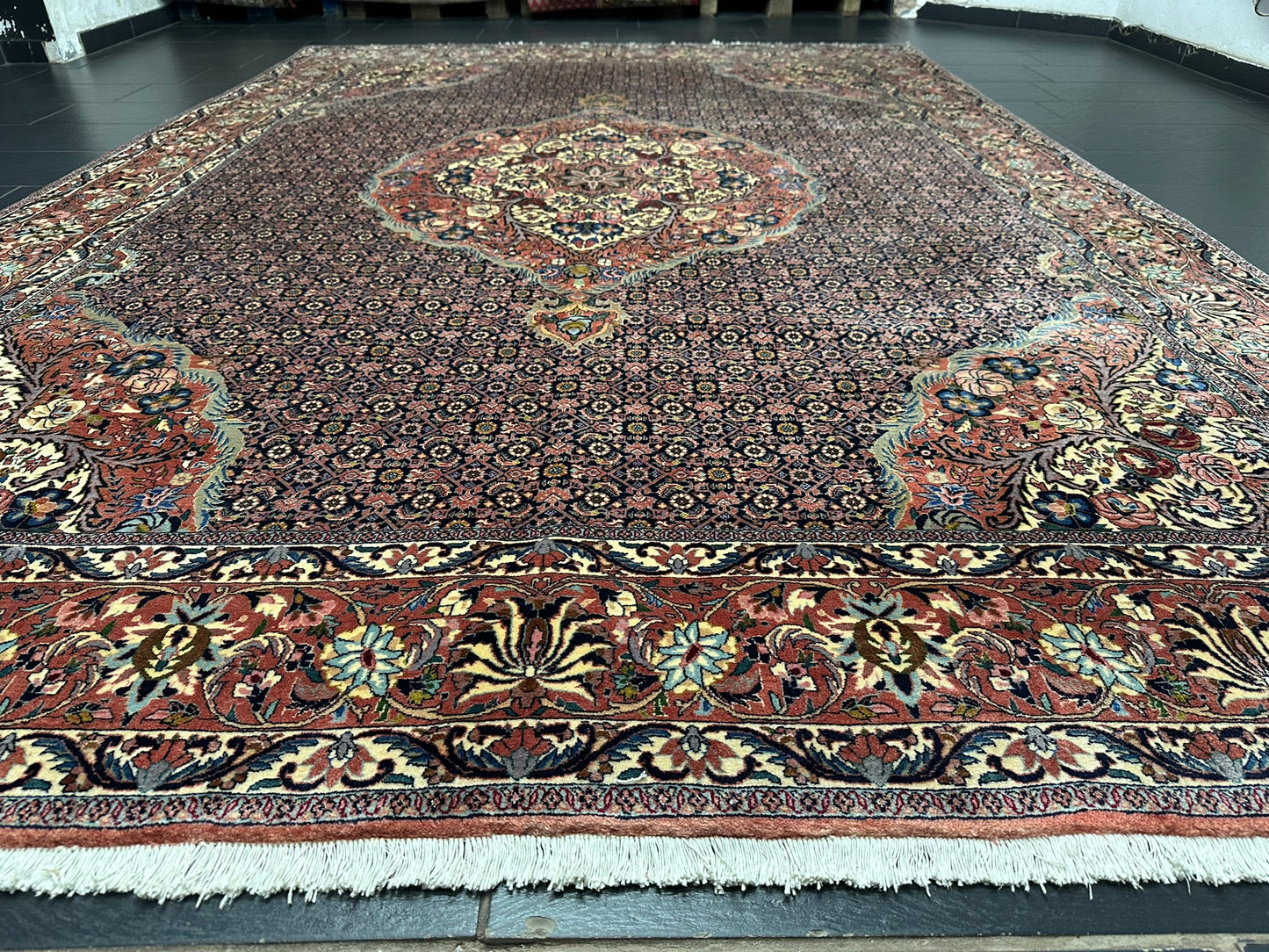 orientteppich handgeknüpft Bidjar Korkwolle medallion 370x258 cm