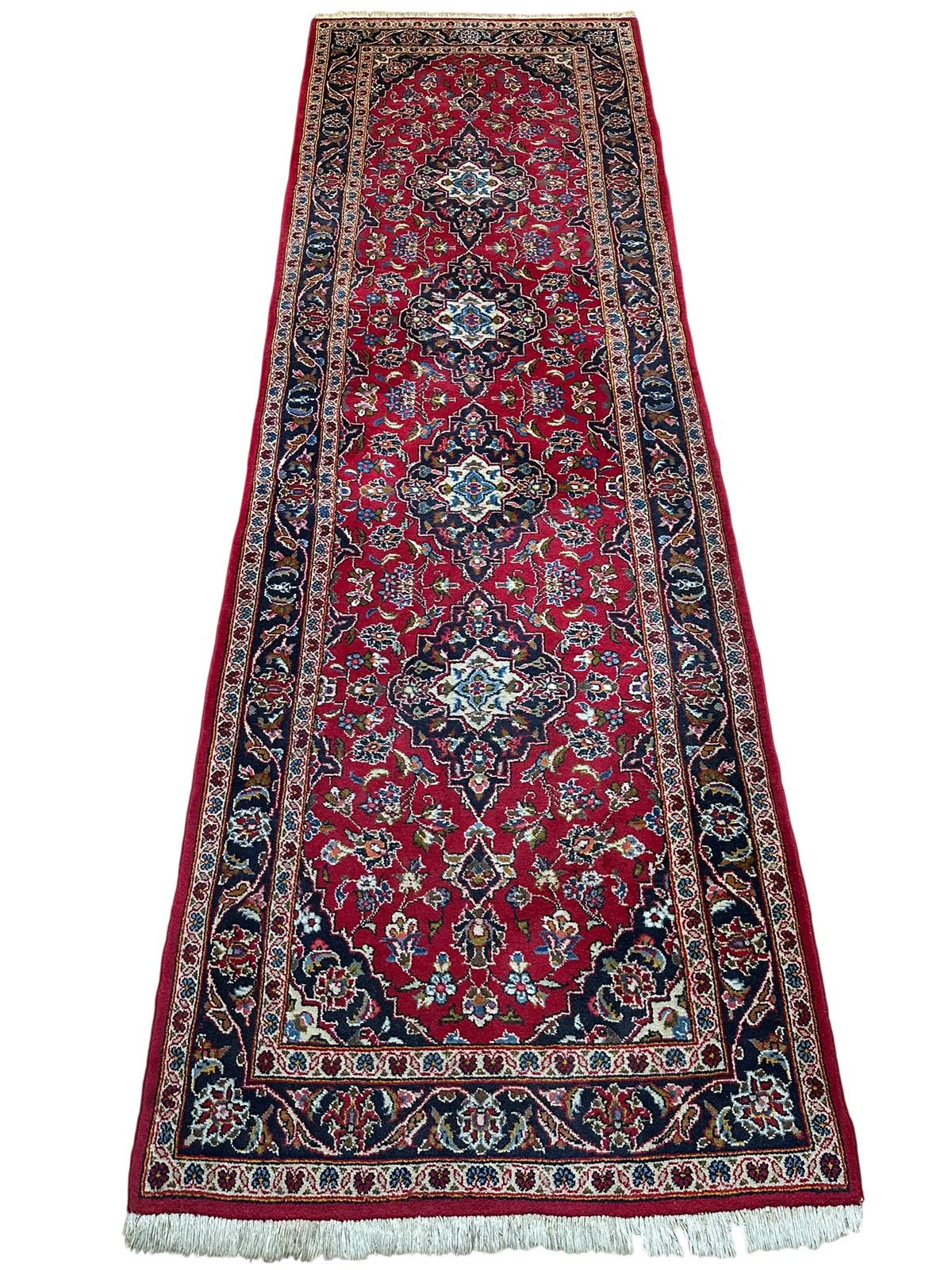 Orientteppich handgeknüpft Keschan Läufer Top 307x94 cm