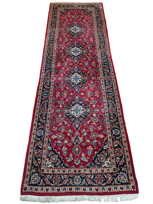 Orientteppich handgeknüpft Keschan Läufer Top 307x94 cm