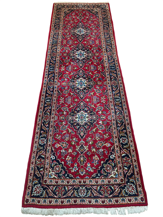 Orientteppich handgeknüpft Keschan Läufer Top 307x94 cm