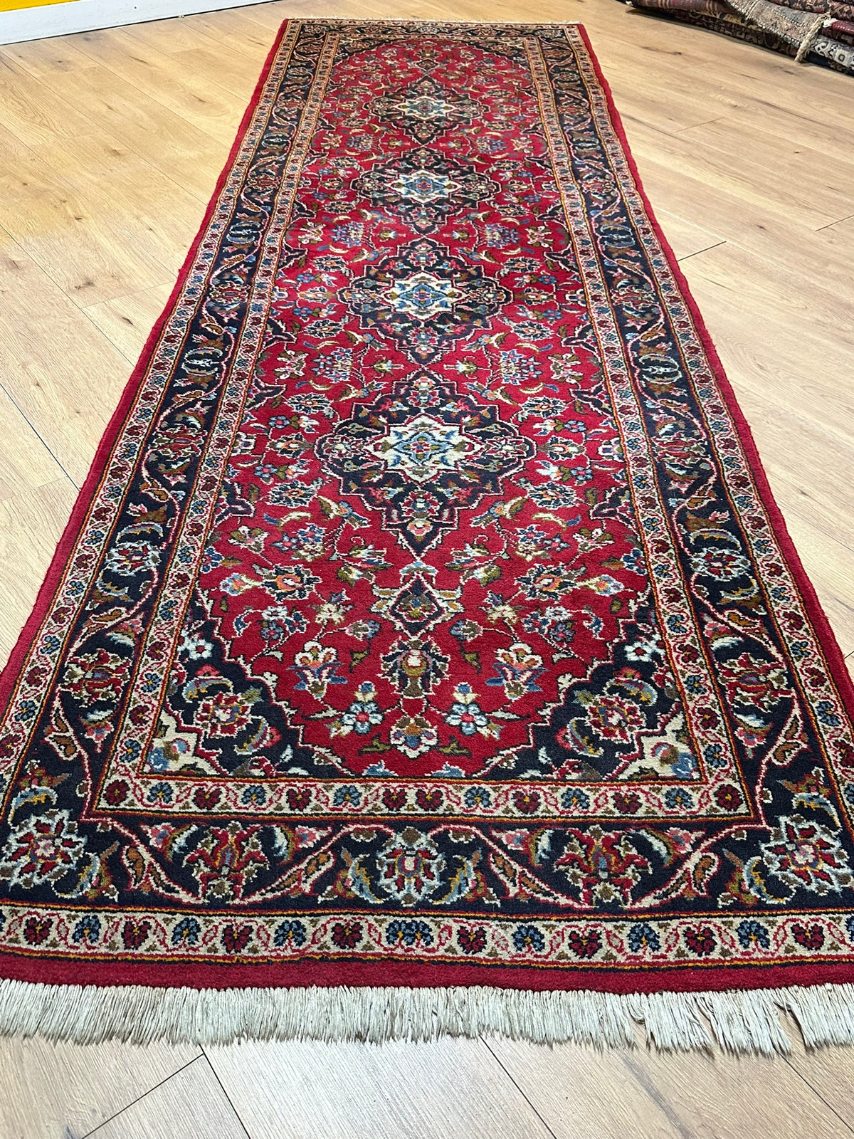 Orientteppich handgeknüpft Keschan Läufer Top 307x94 cm
