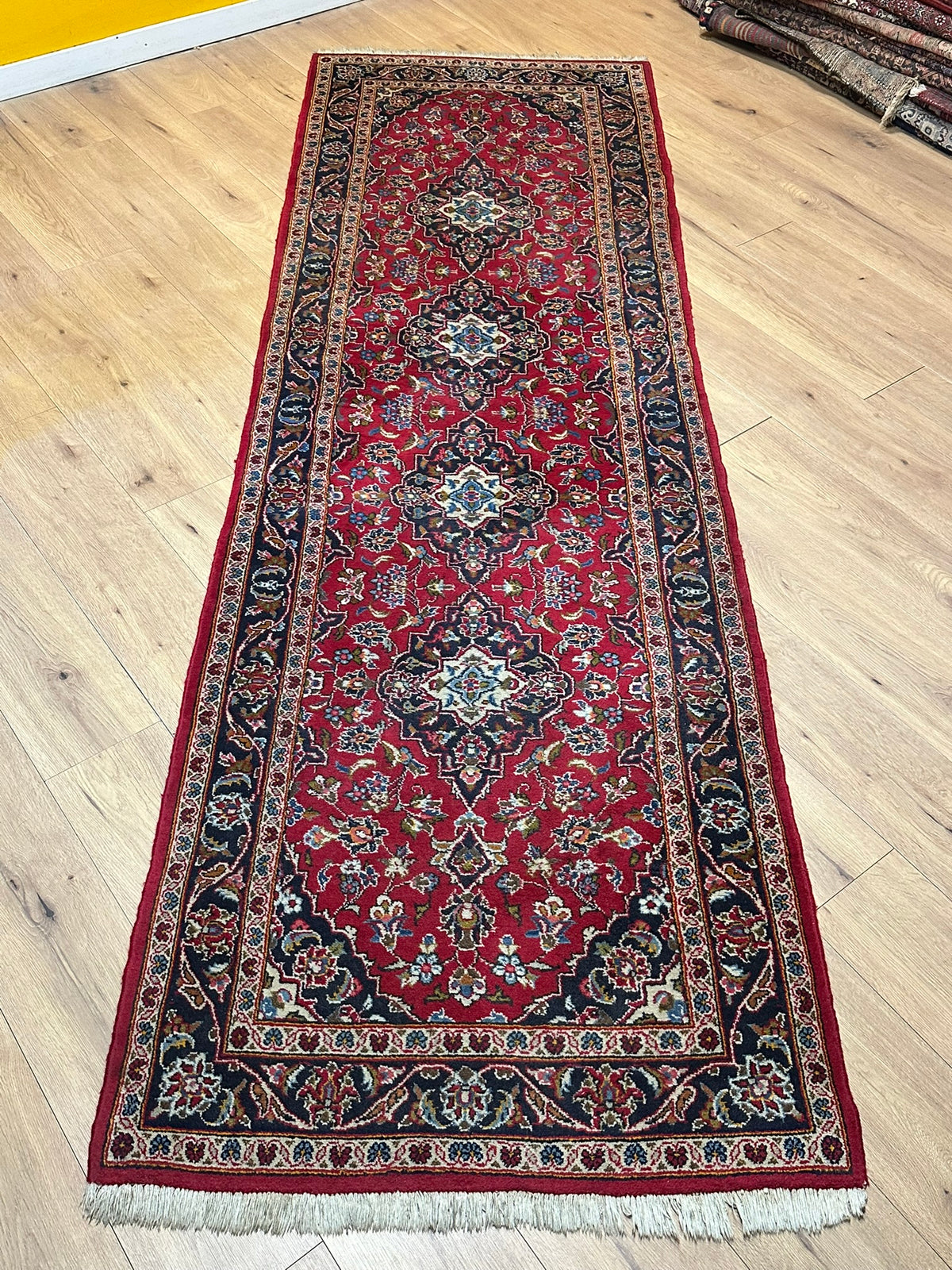 Orientteppich handgeknüpft Keschan Läufer Top 307x94 cm