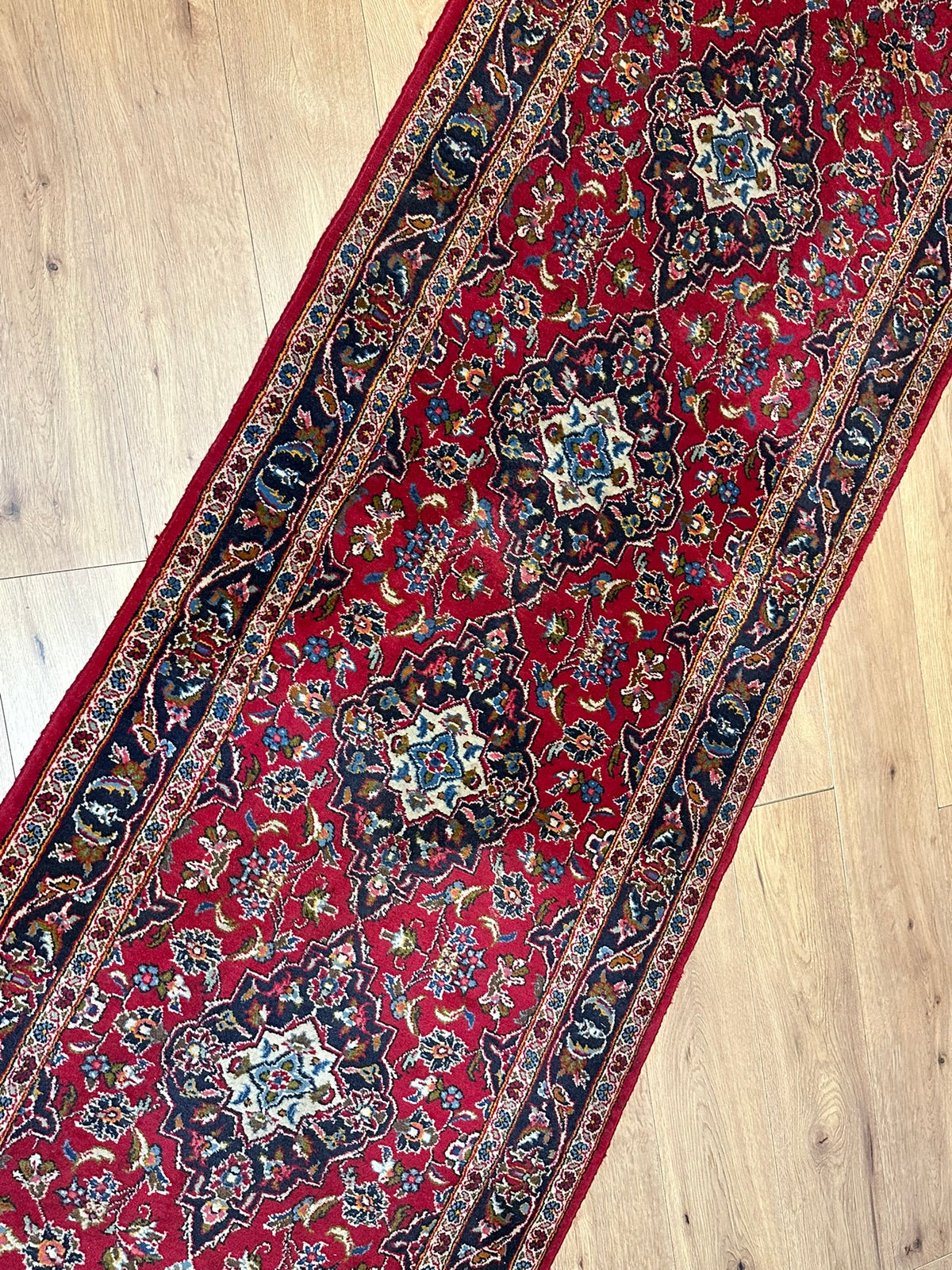 Orientteppich handgeknüpft Keschan Läufer Top 307x94 cm