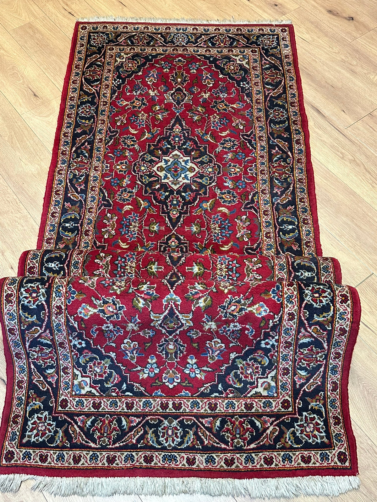 Orientteppich handgeknüpft Keschan Läufer Top 307x94 cm