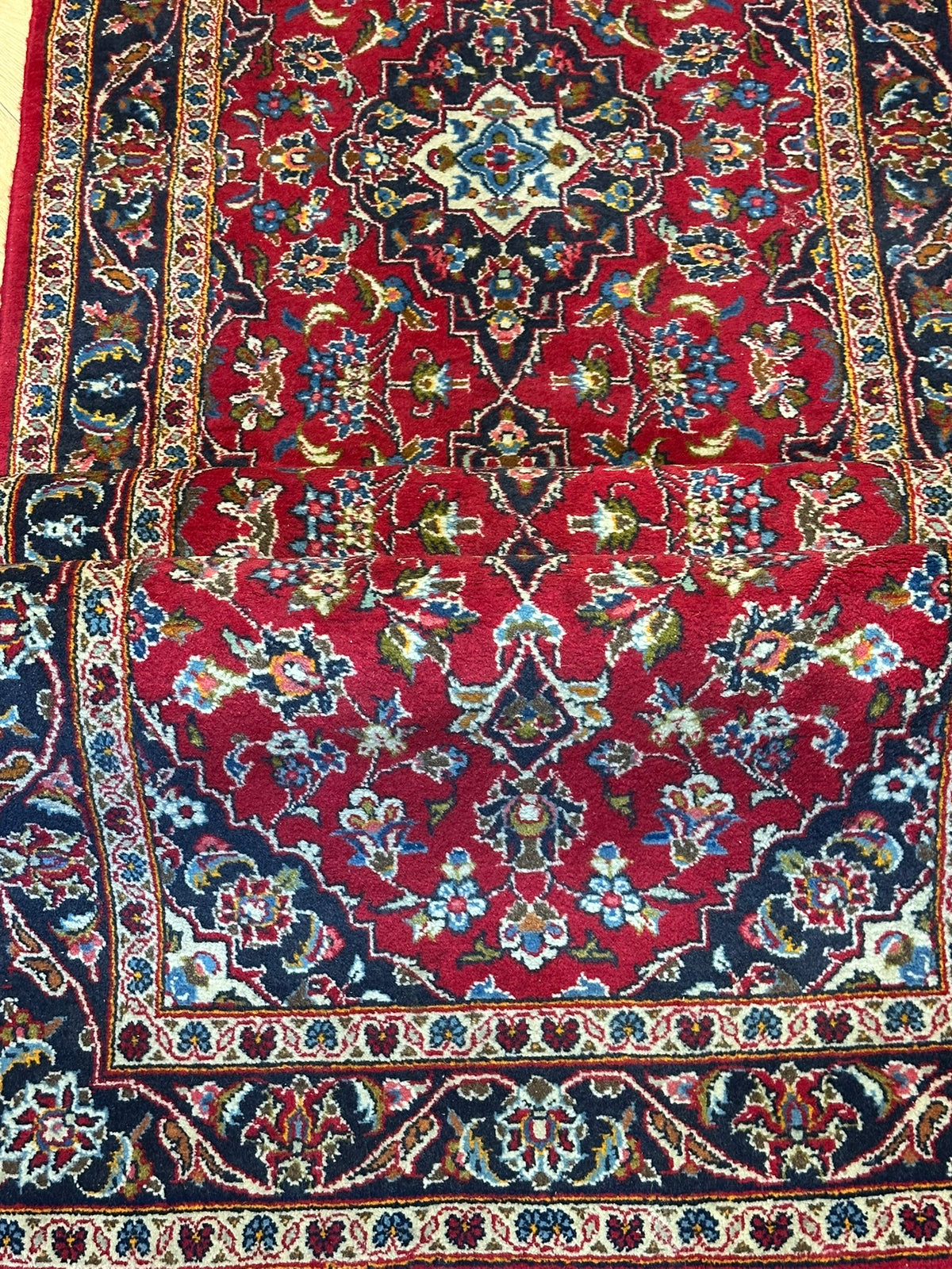 Orientteppich handgeknüpft Keschan Läufer Top 307x94 cm