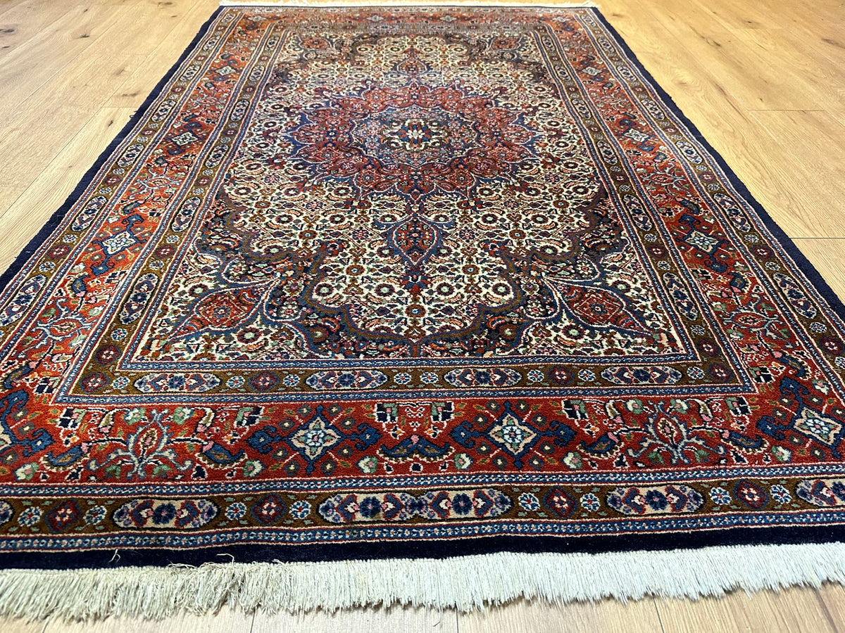 Orientteppich handgeknüpft Moud Wolle mit Seide 200x130 cm