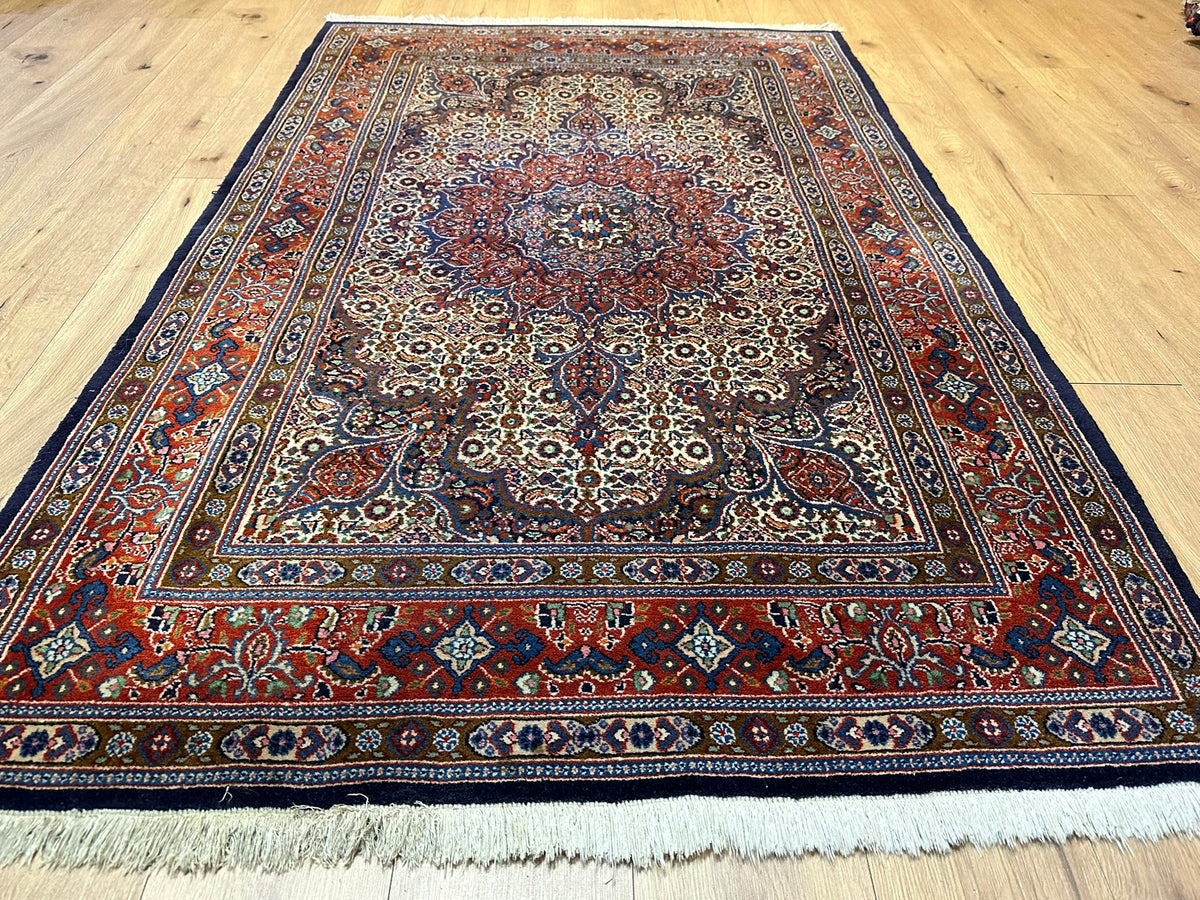 Orientteppich handgeknüpft Moud Wolle mit Seide 200x130 cm