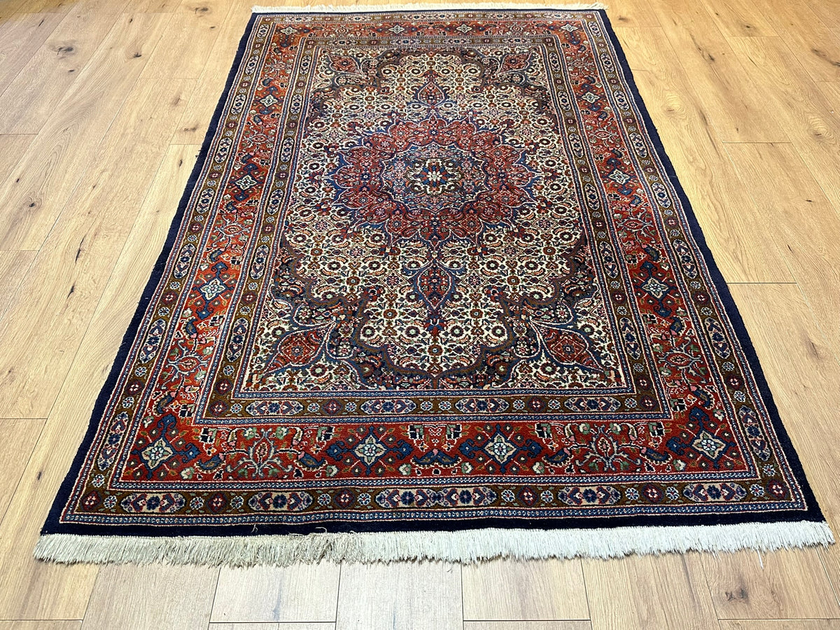 Orientteppich handgeknüpft Moud Wolle mit Seide 200x130 cm