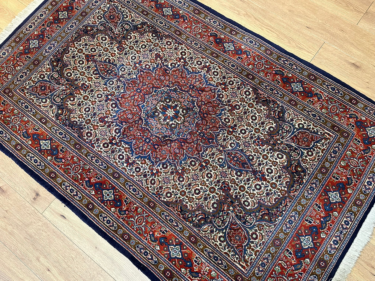 Orientteppich handgeknüpft Moud Wolle mit Seide 200x130 cm
