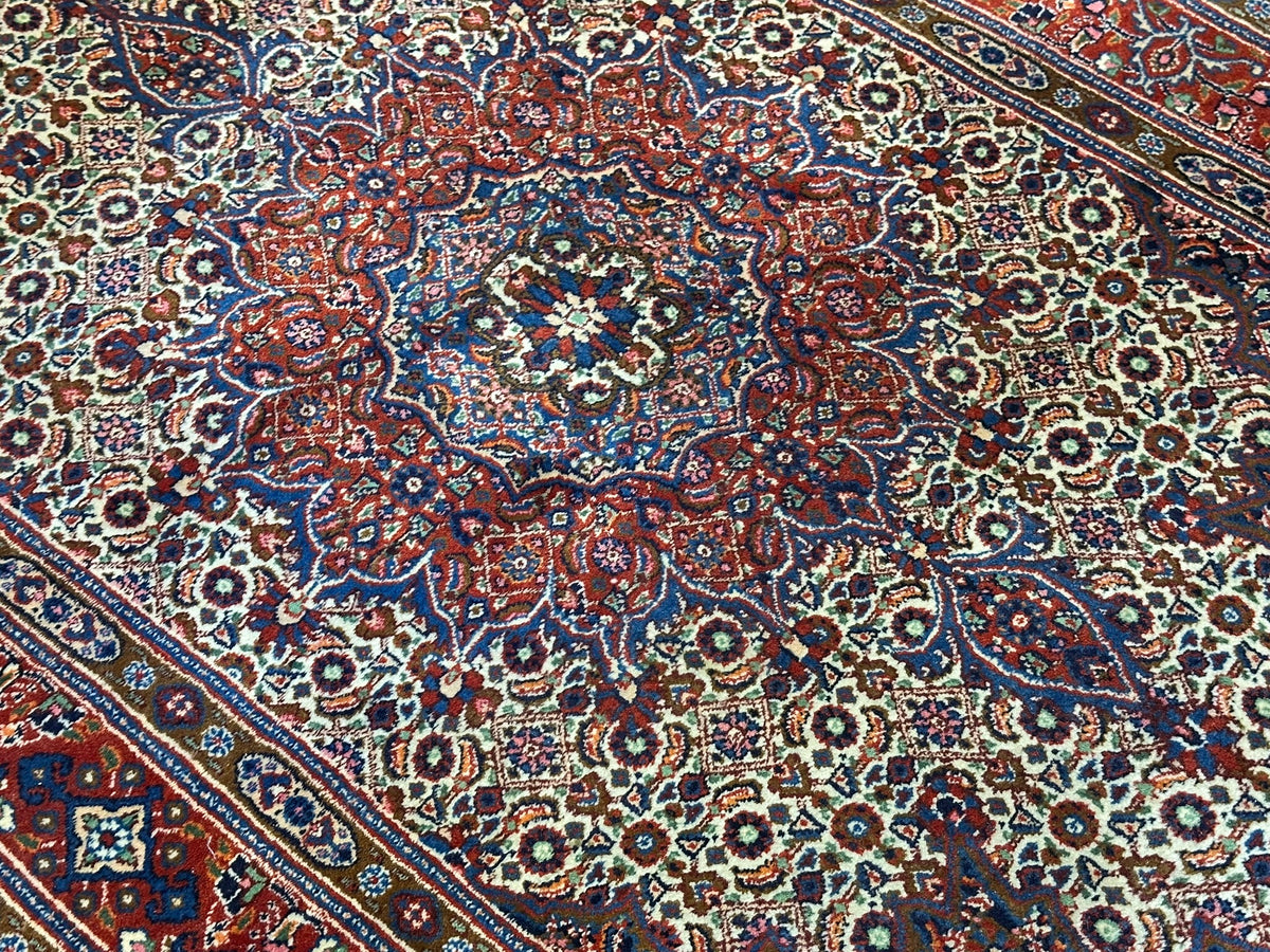 Orientteppich handgeknüpft Moud Wolle mit Seide 200x130 cm