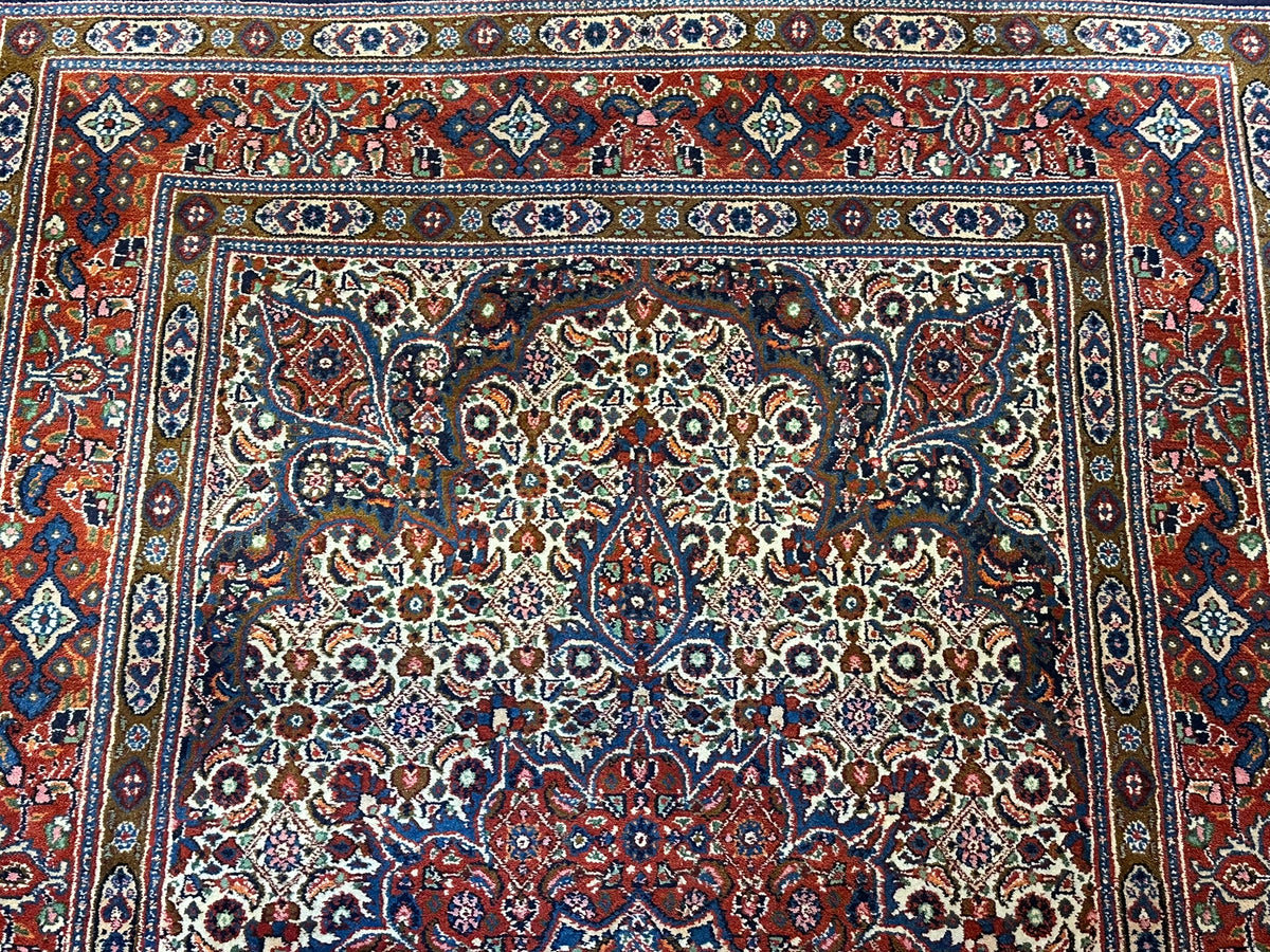 Orientteppich handgeknüpft Moud Wolle mit Seide 200x130 cm