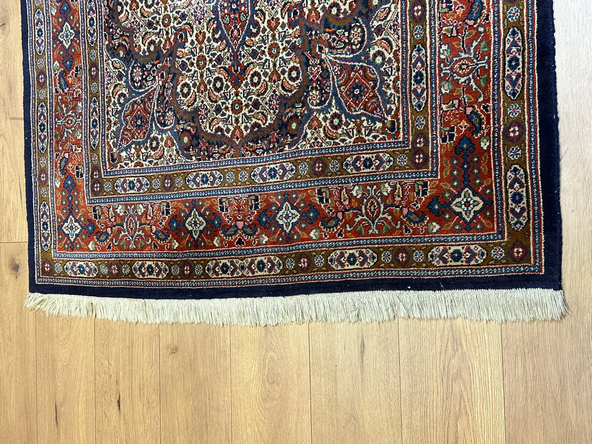 Orientteppich handgeknüpft Moud Wolle mit Seide 200x130 cm