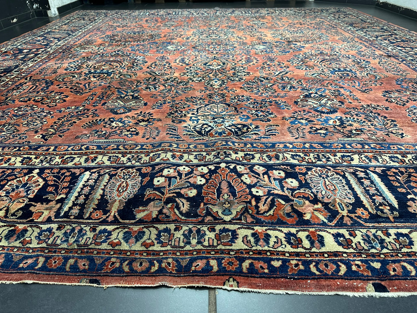orientteppich handgeknüpft Sarough RE-import usa antik 410x372 cm