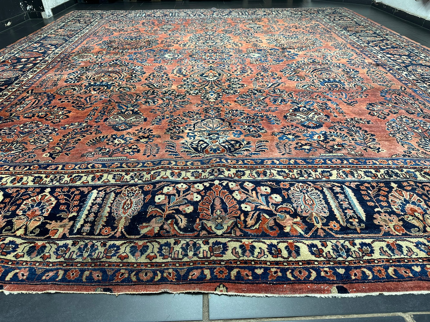 orientteppich handgeknüpft Sarough RE-import usa antik 410x372 cm