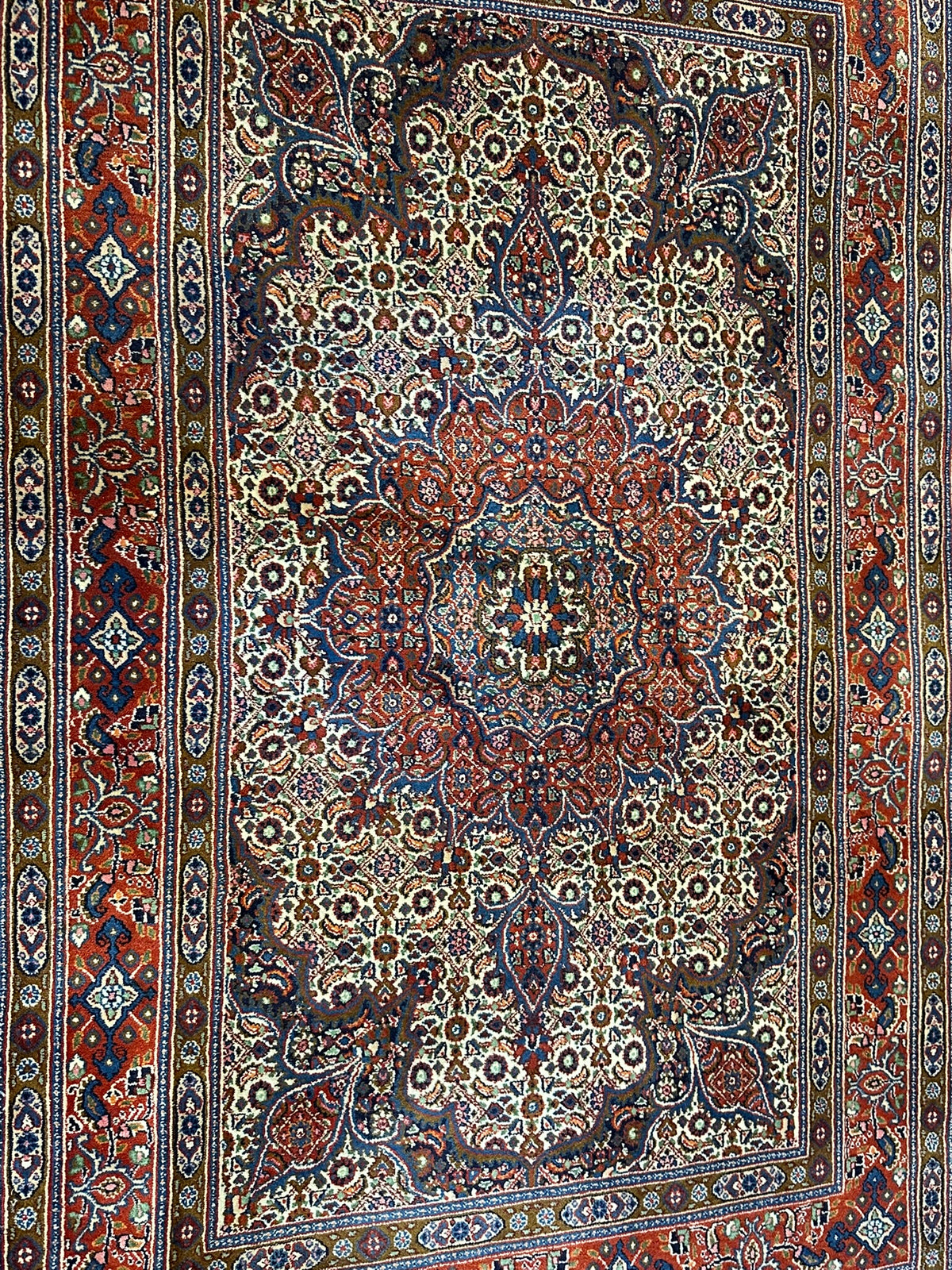 Orientteppich handgeknüpft Moud Wolle mit Seide 200x130 cm