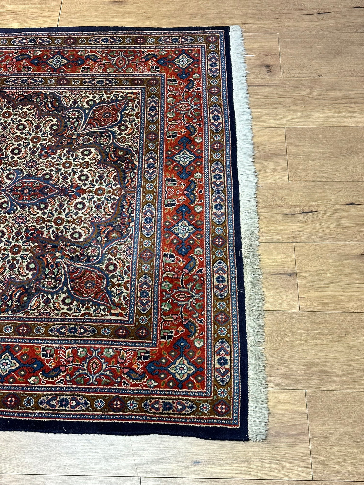 Orientteppich handgeknüpft Moud Wolle mit Seide 200x130 cm