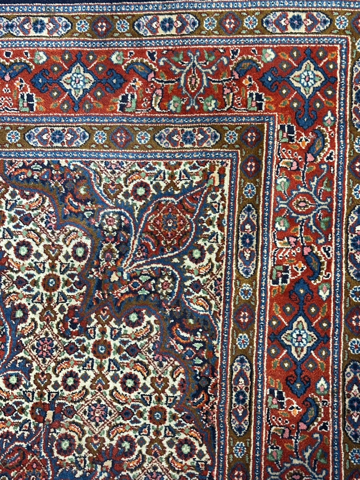 Orientteppich handgeknüpft Moud Wolle mit Seide 200x130 cm
