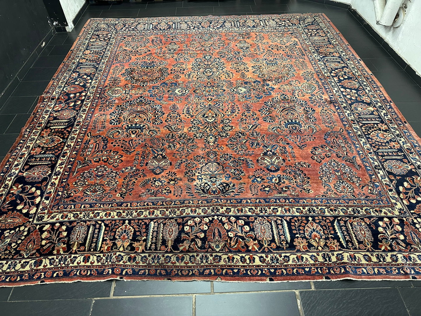orientteppich handgeknüpft Sarough RE-import usa antik 410x372 cm