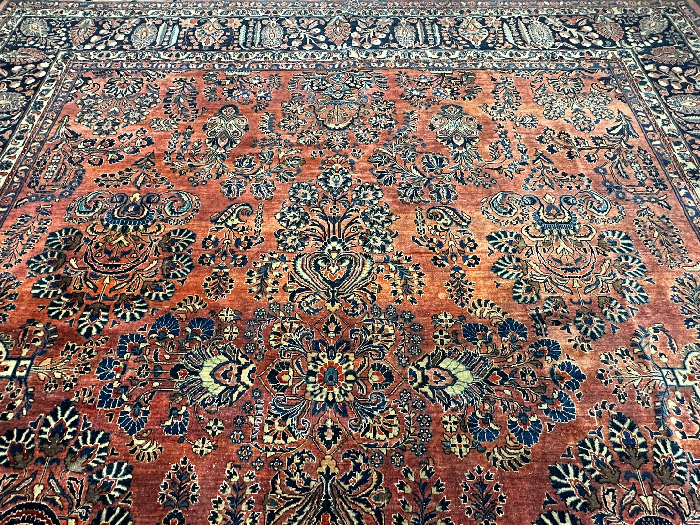 orientteppich handgeknüpft Sarough RE-import usa antik 410x372 cm