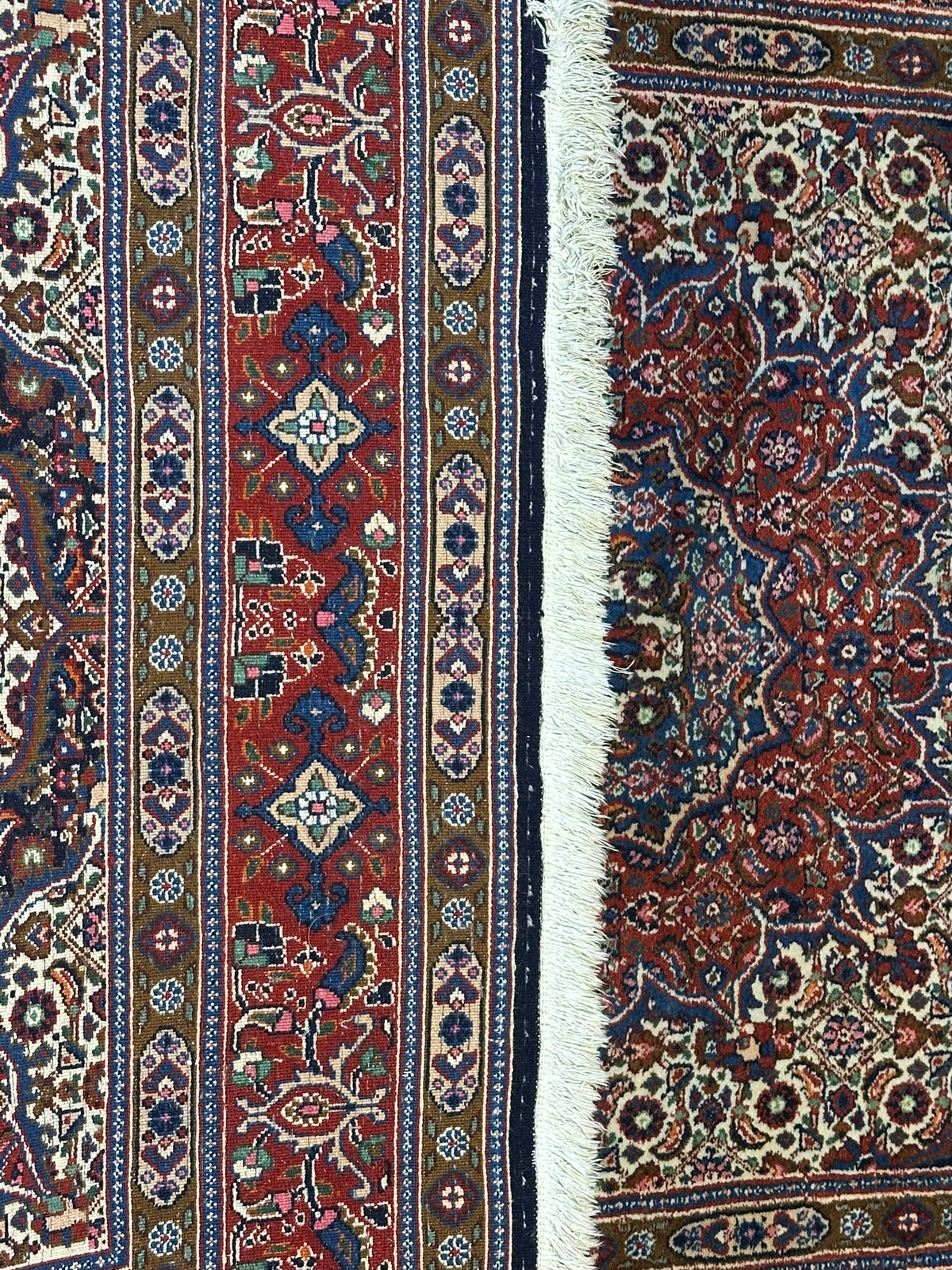 Orientteppich handgeknüpft Moud Wolle mit Seide 200x130 cm