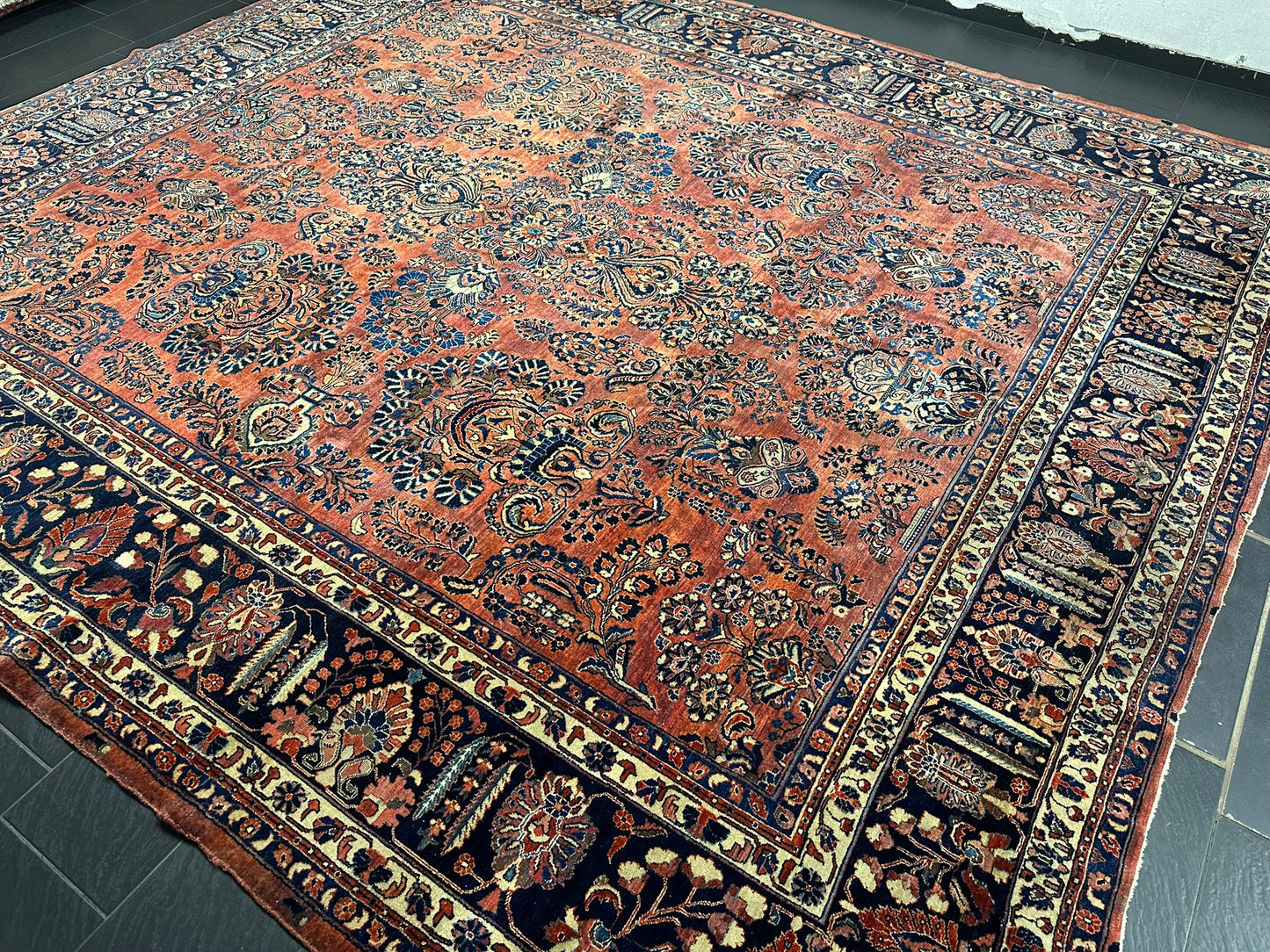orientteppich handgeknüpft Sarough RE-import usa antik 410x372 cm