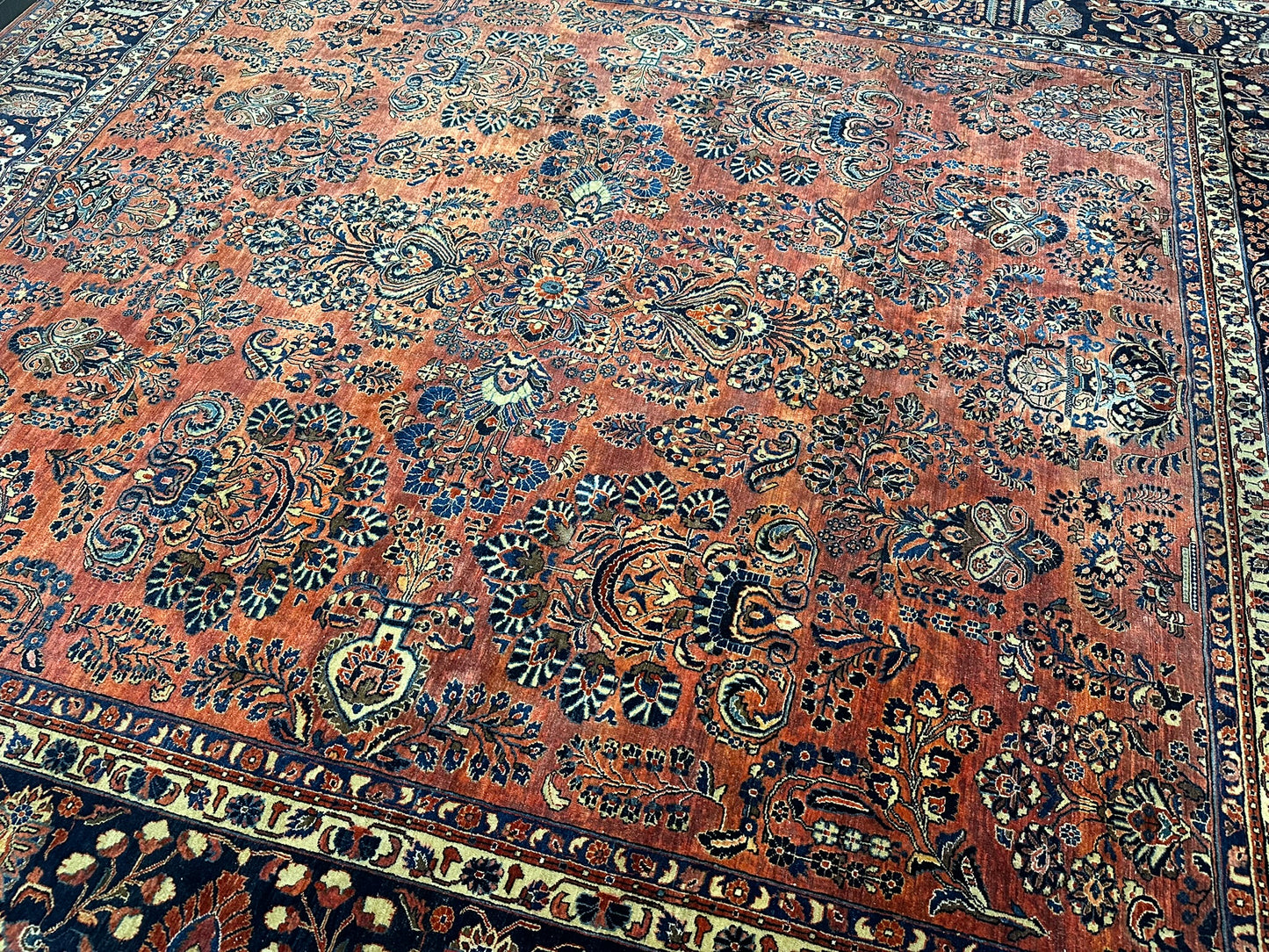 orientteppich handgeknüpft Sarough RE-import usa antik 410x372 cm