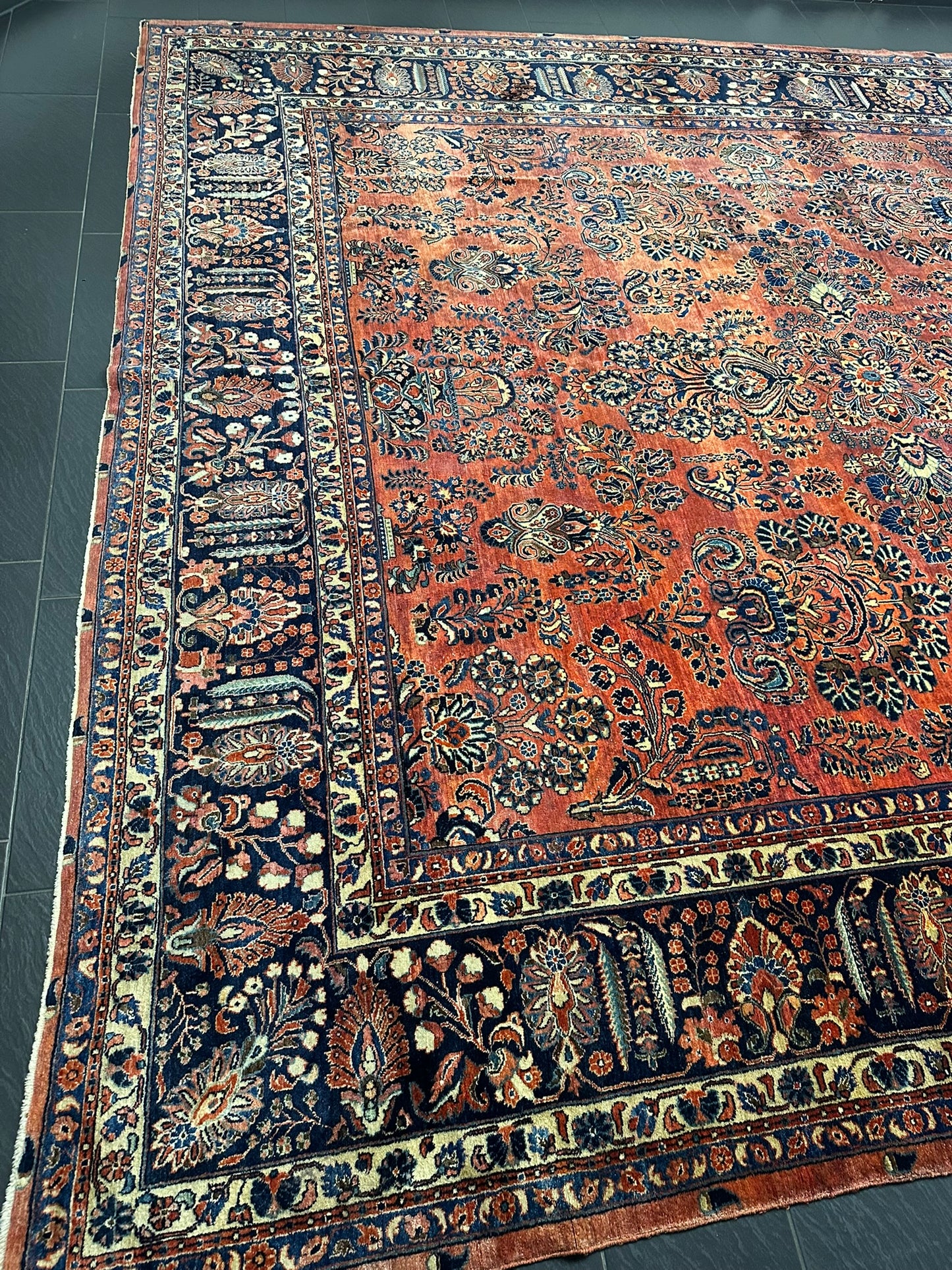 orientteppich handgeknüpft Sarough RE-import usa antik 410x372 cm