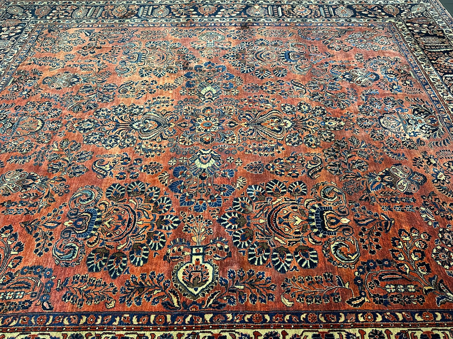 orientteppich handgeknüpft Sarough RE-import usa antik 410x372 cm