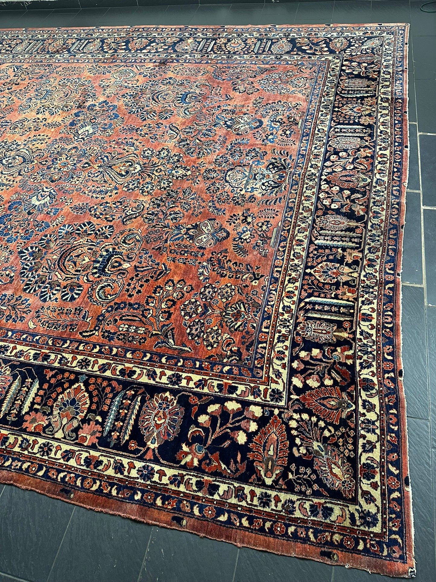 orientteppich handgeknüpft Sarough RE-import usa antik 410x372 cm