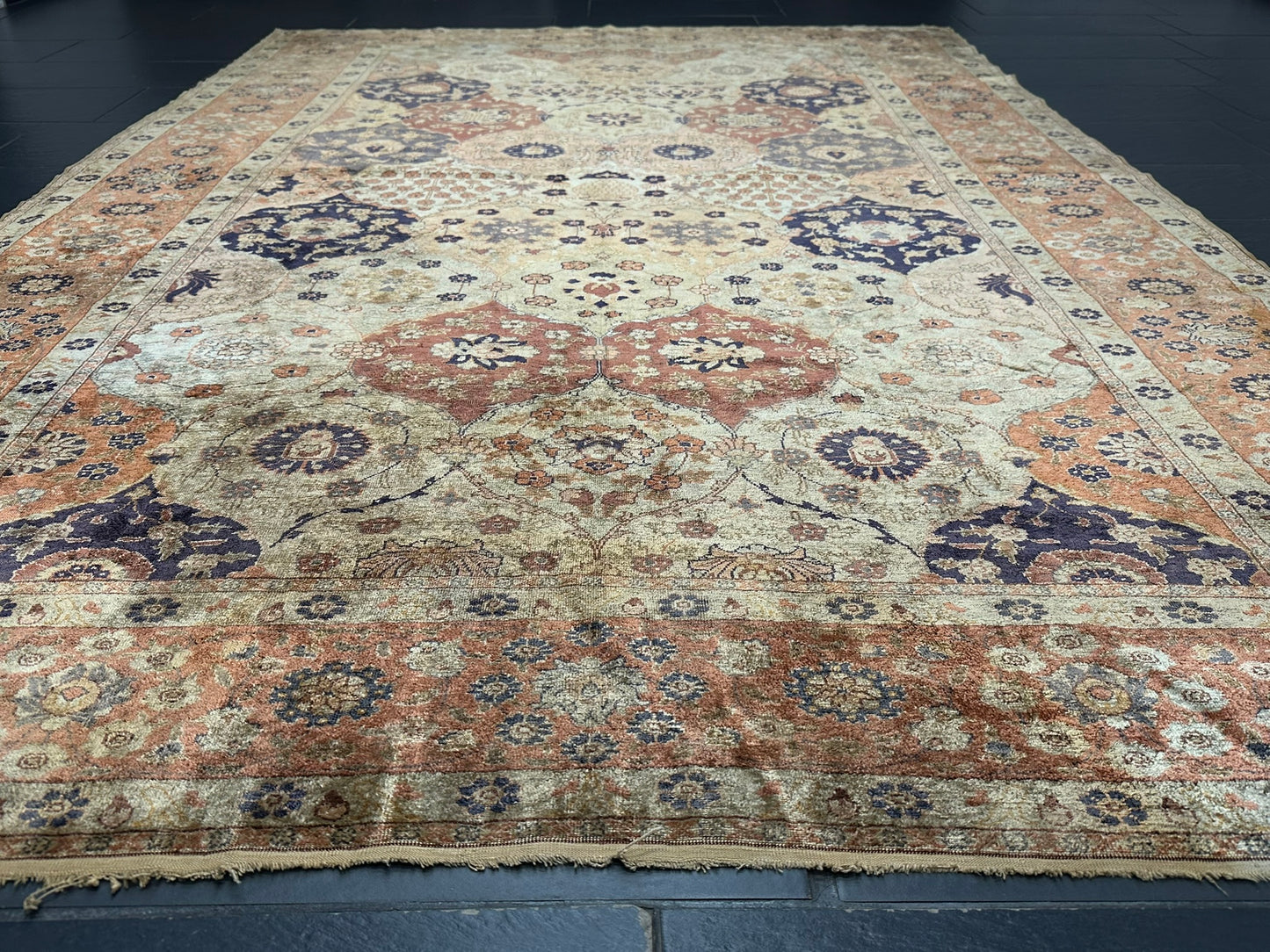 Antik Orientteppich handgeknüpft Türkei Hereke kayseri Seide 285x195 cm