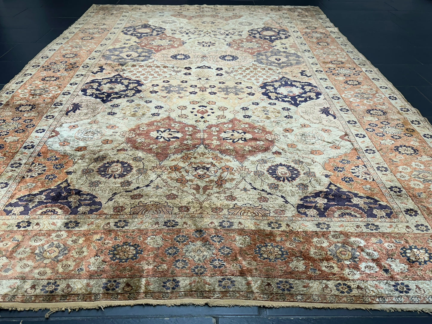 Antik Orientteppich handgeknüpft Türkei Hereke kayseri Seide 285x195 cm