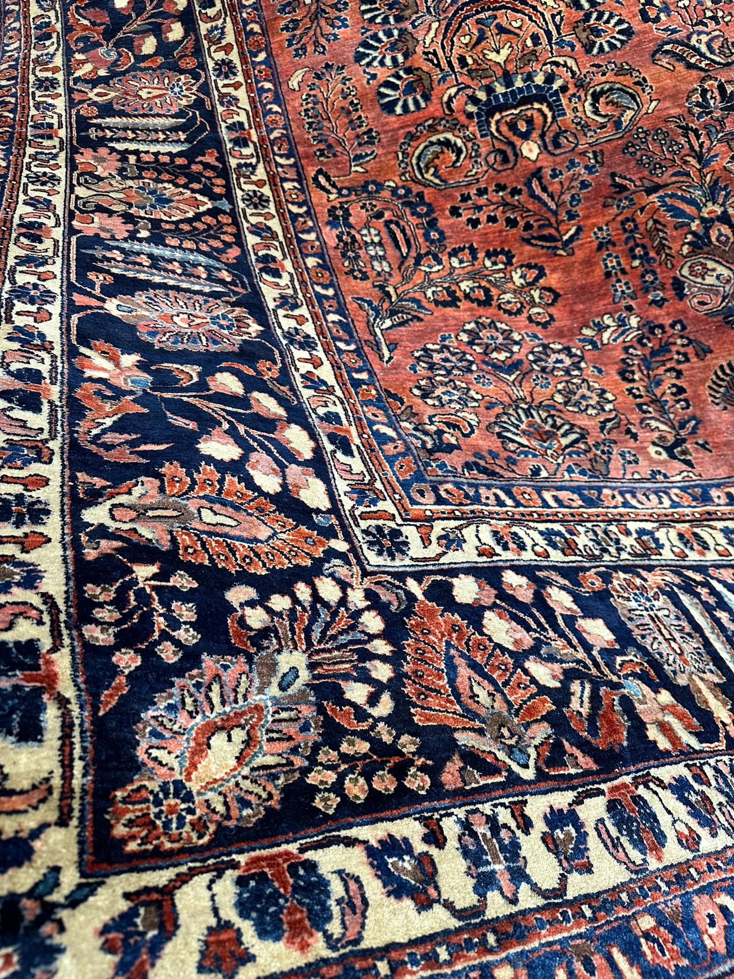 orientteppich handgeknüpft Sarough RE-import usa antik 410x372 cm