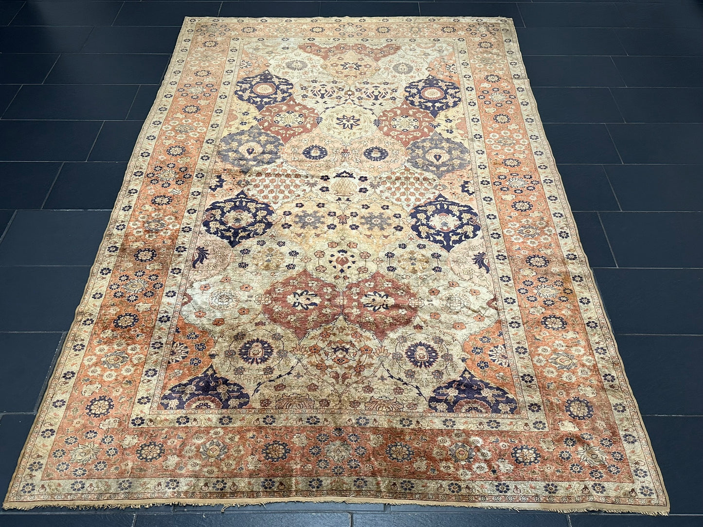 Antik Orientteppich handgeknüpft Türkei Hereke kayseri Seide 285x195 cm