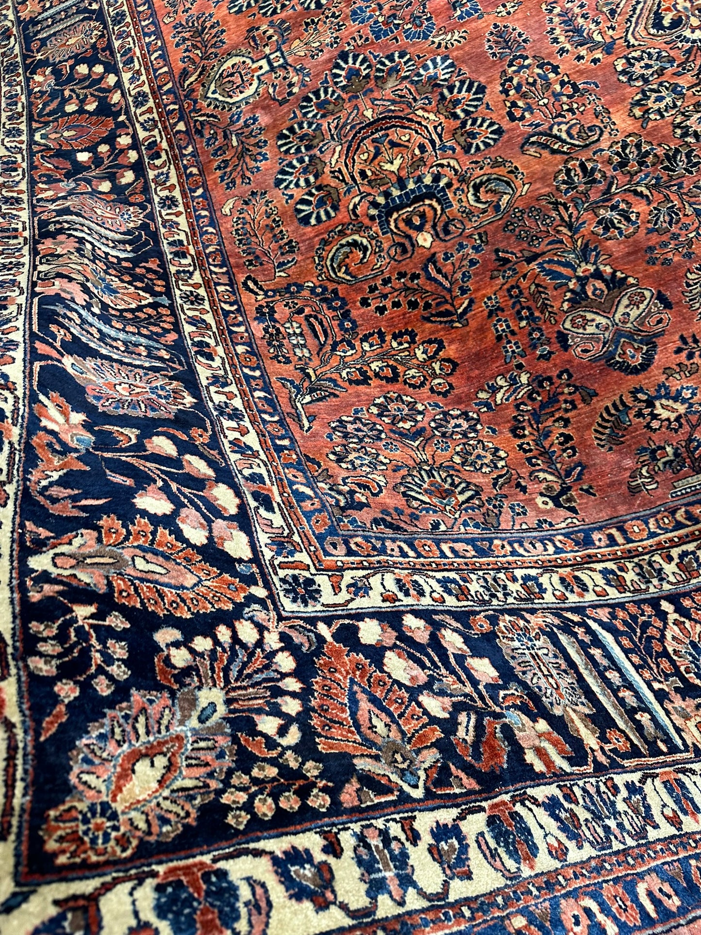 orientteppich handgeknüpft Sarough RE-import usa antik 410x372 cm