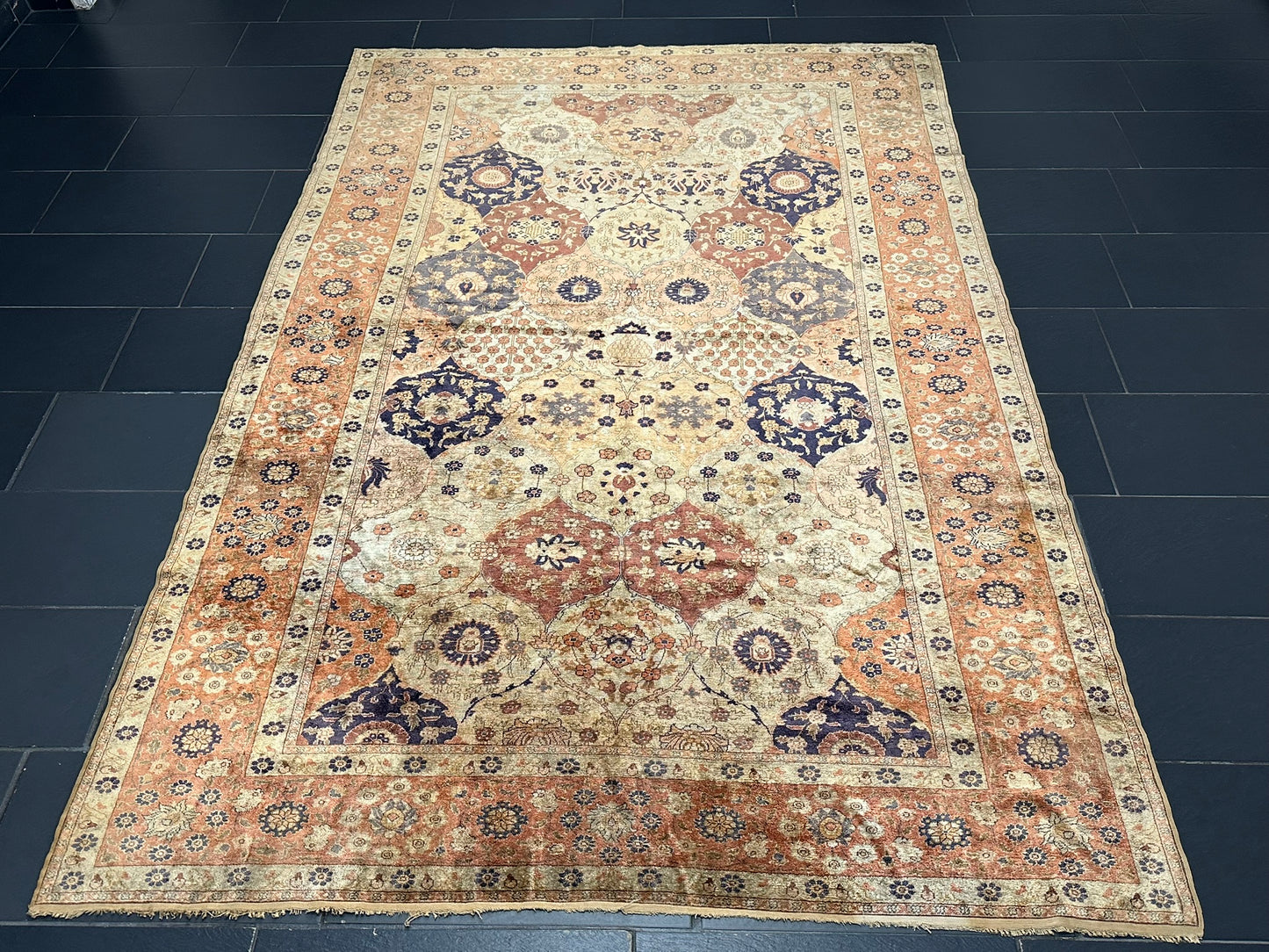 Antik Orientteppich handgeknüpft Türkei Hereke kayseri Seide 285x195 cm