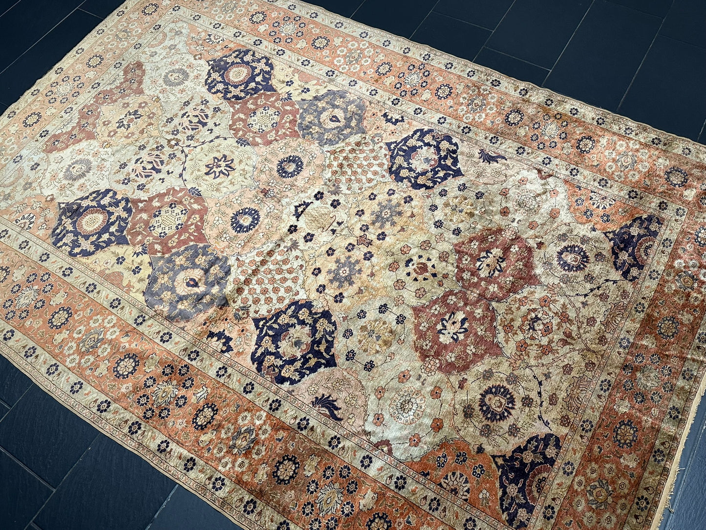 Antik Orientteppich handgeknüpft Türkei Hereke kayseri Seide 285x195 cm