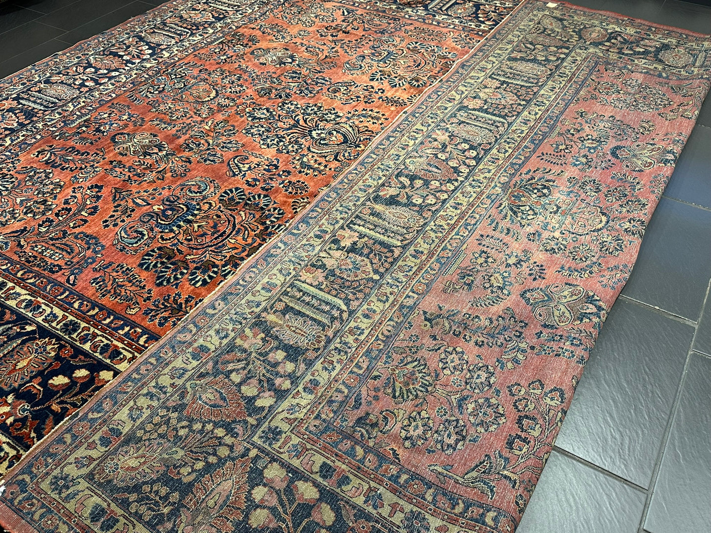 orientteppich handgeknüpft Sarough RE-import usa antik 410x372 cm